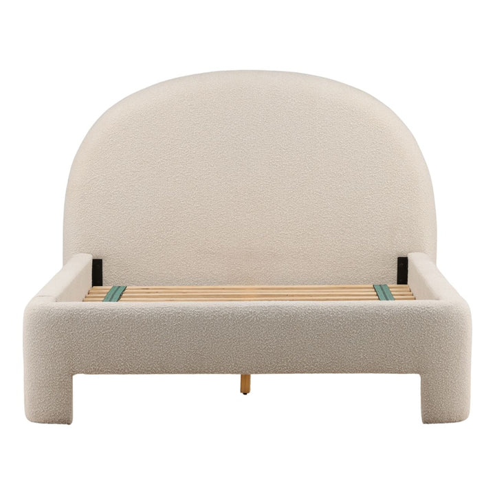 Amira Cream Performance Boucle Bed, Queen, front view