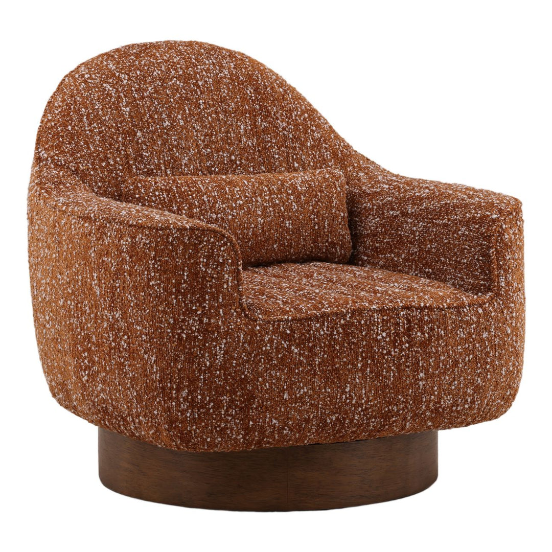 Eastlyn Ginger Boucle Swivel Chair, three-quarter studio view