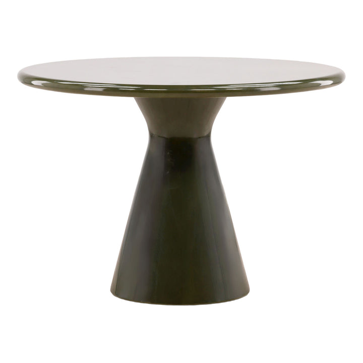 Avery Olive Concrete Outdoor Dining Table, three-quarter studio view
