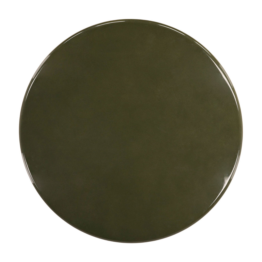 Avery Olive Concrete Outdoor Dining Table, overhead view