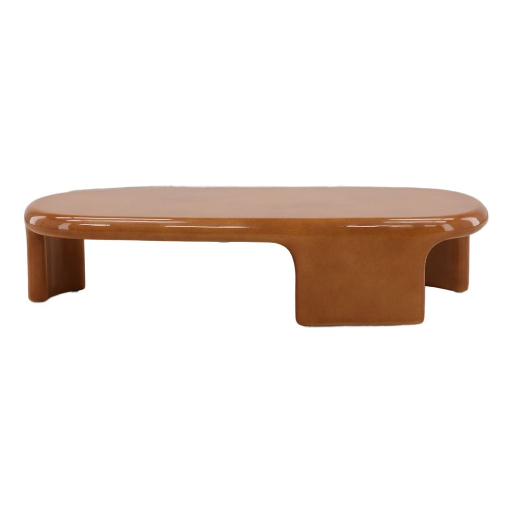 Kiera Ochre Concrete Coffee Table, front view