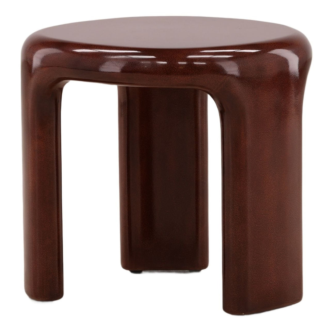 Kiera Rust Concrete Side Table, three-quarter studio view