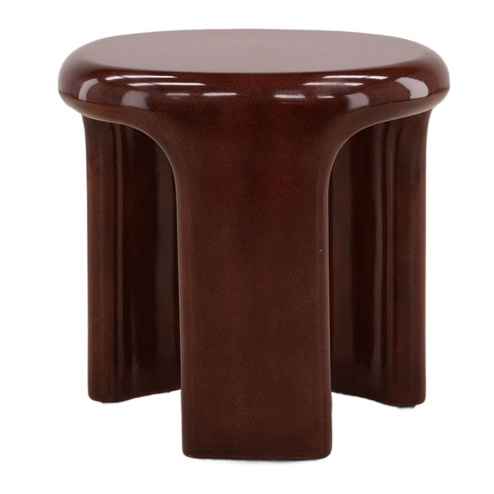 Kiera Rust Concrete Side Table, front view