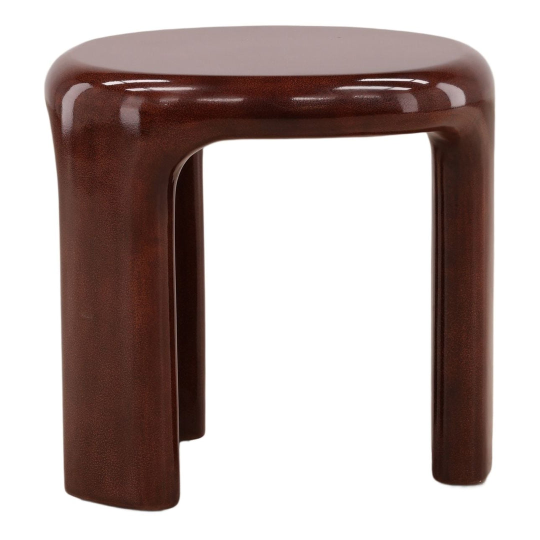 Kiera Rust Concrete Side Table, profile view