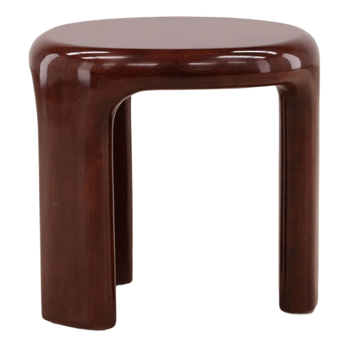 Kiera Rust Concrete Side Table, profile view