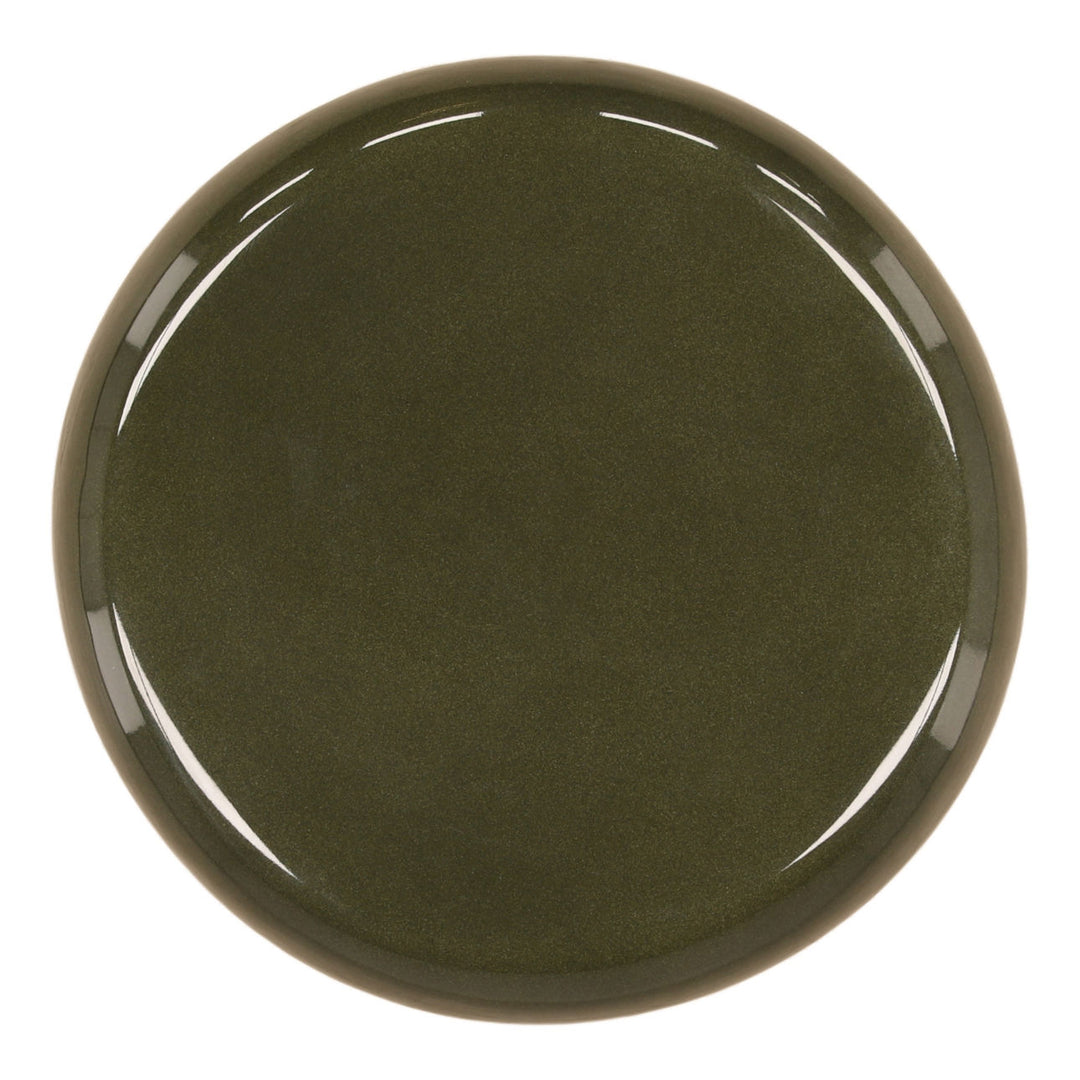 Kora Gloss Concrete Side Table, Olive, overhead view