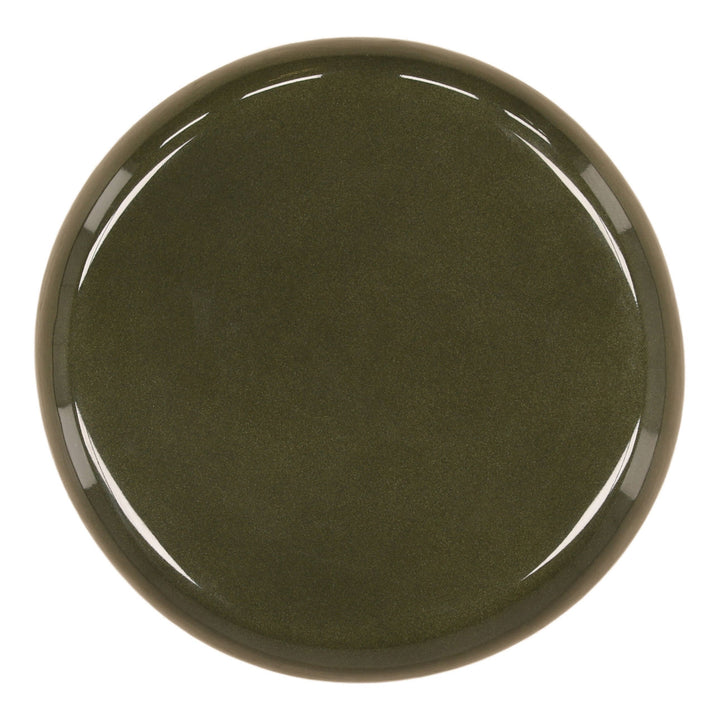 Kora Gloss Concrete Side Table, Olive, overhead view