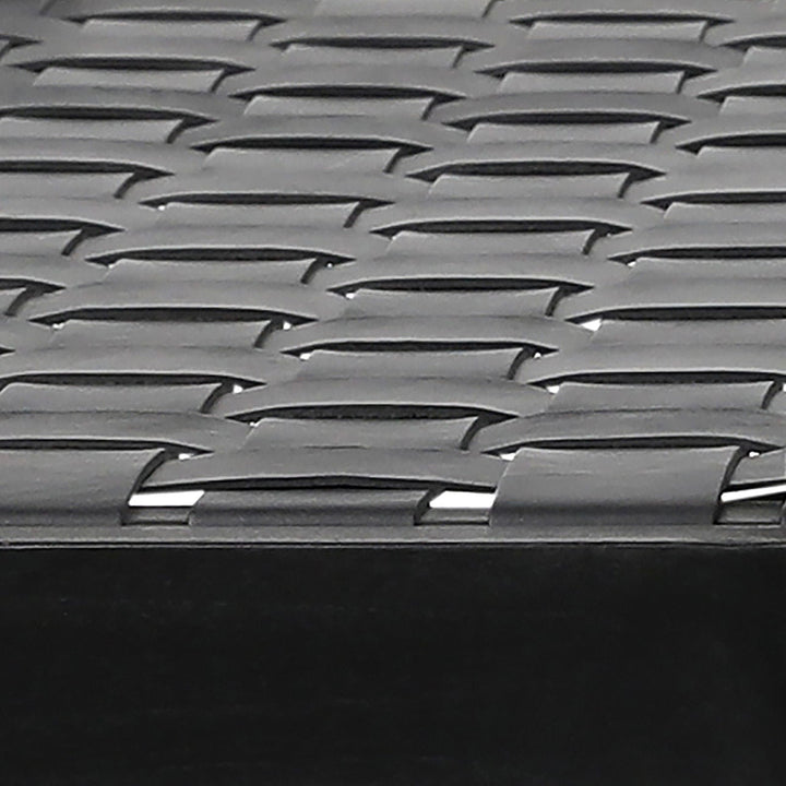 Salem Woven Leather Bench, detail 1 view