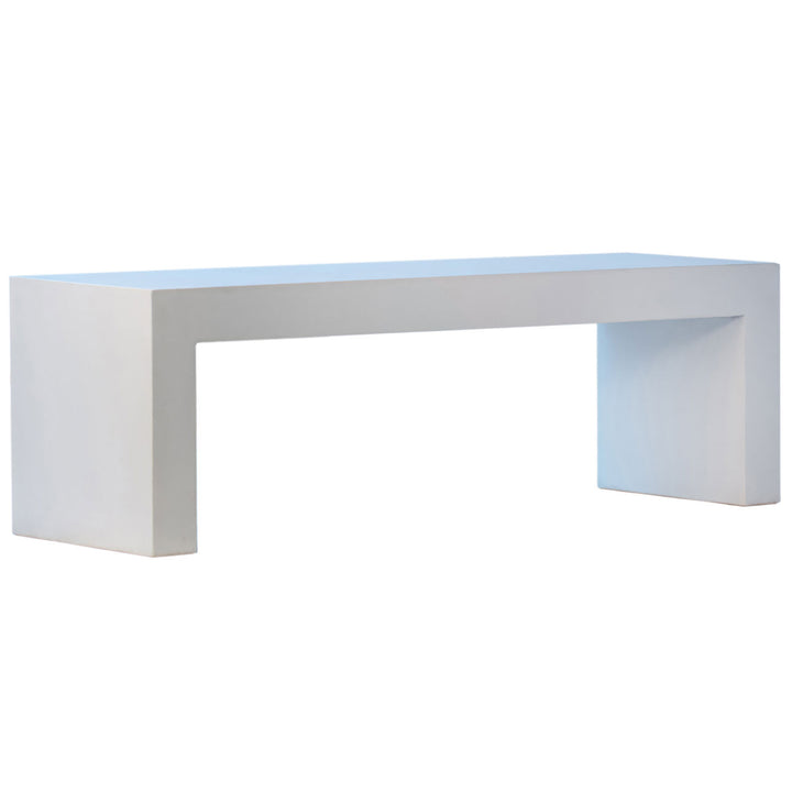 Blake Concrete Outdoor Bench, back three quarter view