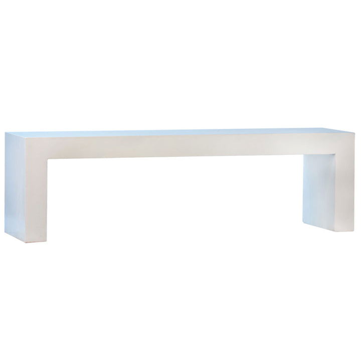 Blake Concrete Outdoor Bench, three-quarter studio view