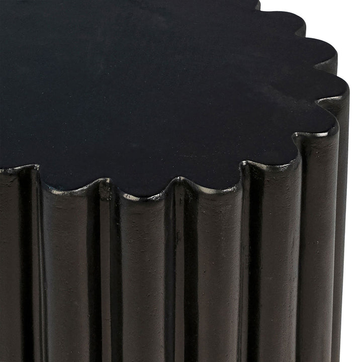 Cyrus Concrete Outdoor Side Table, Black, detail 1 view