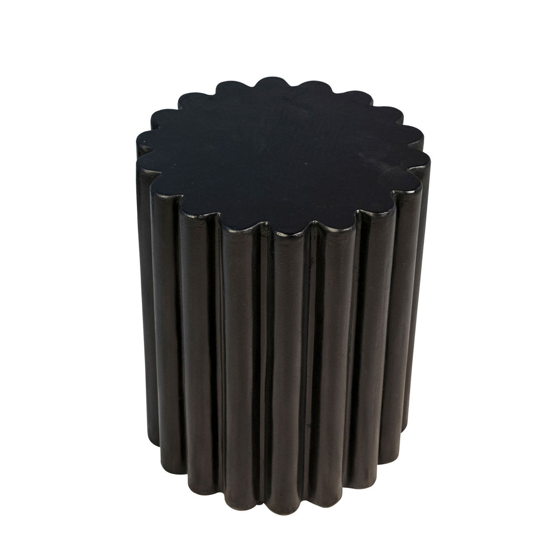 Cyrus Concrete Outdoor Side Table, Black, overhead view
