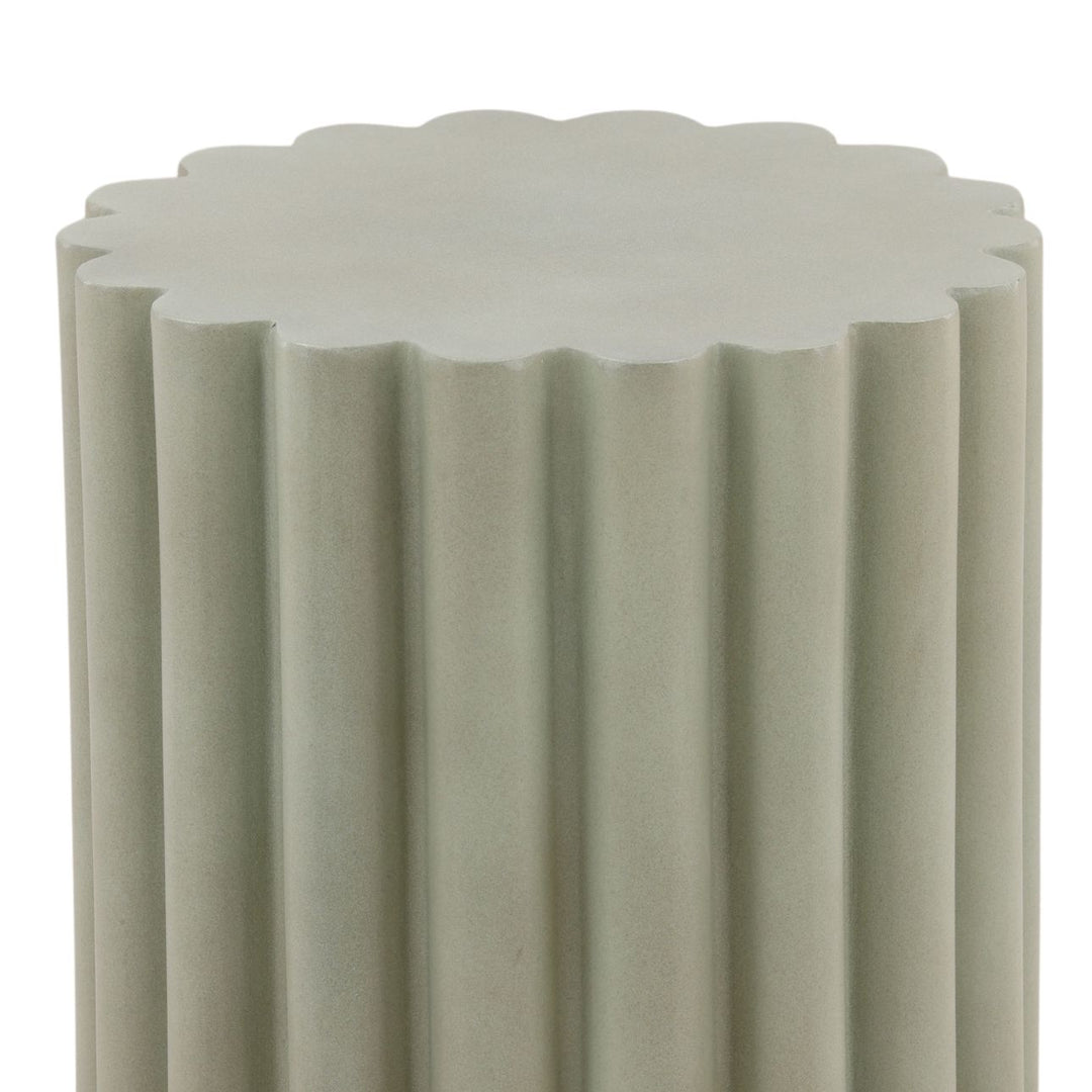 Cyrus Concrete Outdoor Side Table, Pastel Green, detail 1 view