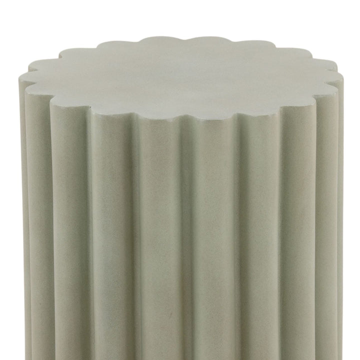Cyrus Concrete Outdoor Side Table, Pastel Green, detail 1 view