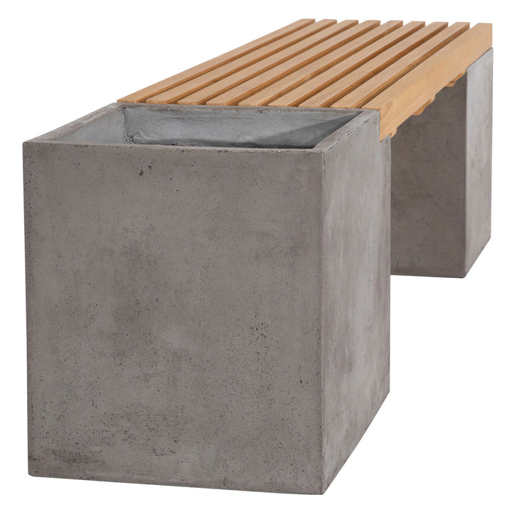 Bowen Outdoor Bench, back three quarter view