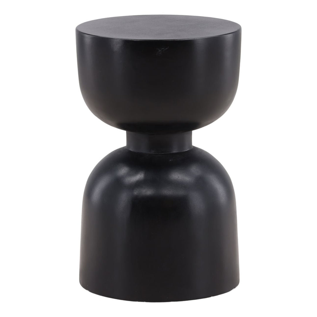 Riko Black Outdoor Side Table, three-quarter studio view