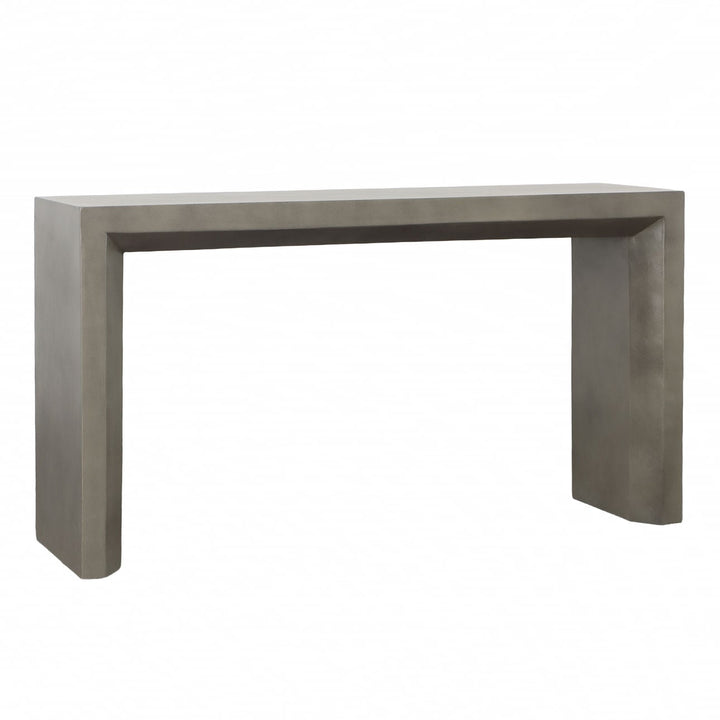 Palma Concrete Outdoor Console Table, three-quarter studio view