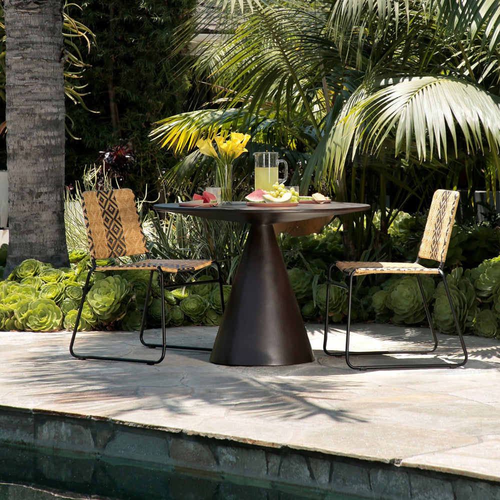 Flora Lava Concrete Outdoor Dining Table, lifestyle view