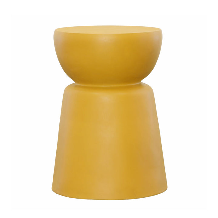 Maris Yellow Outdoor Side Table, three-quarter studio view