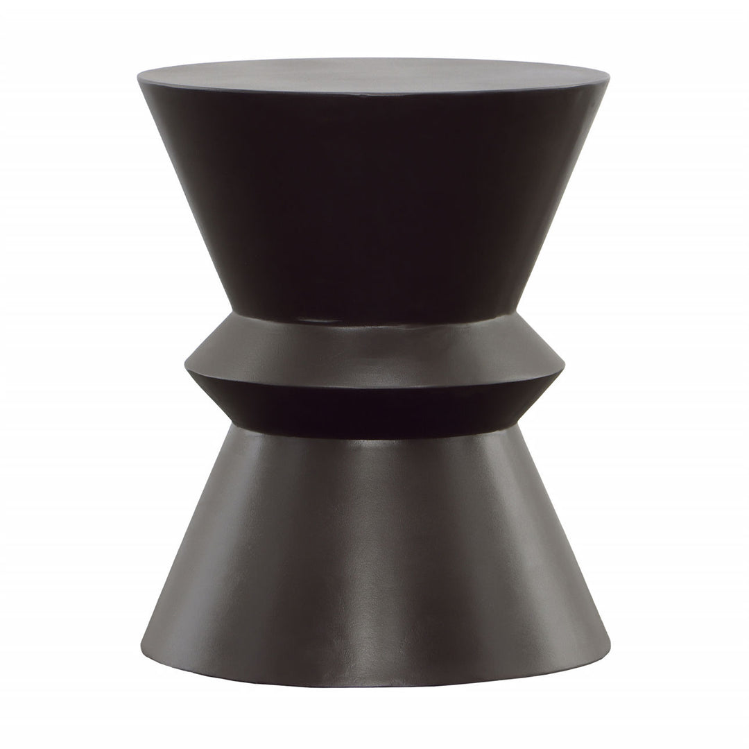 Koa Black Outdoor Side Table, three-quarter studio view