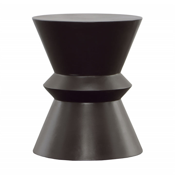 Koa Black Outdoor Side Table, three-quarter studio view