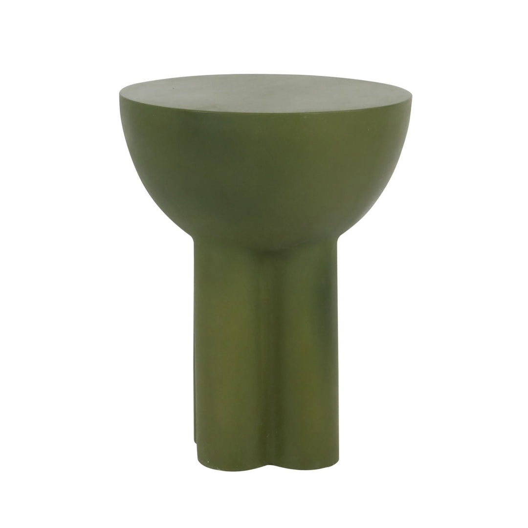 Reva Concrete Outdoor Side Table, Olive Green, front view