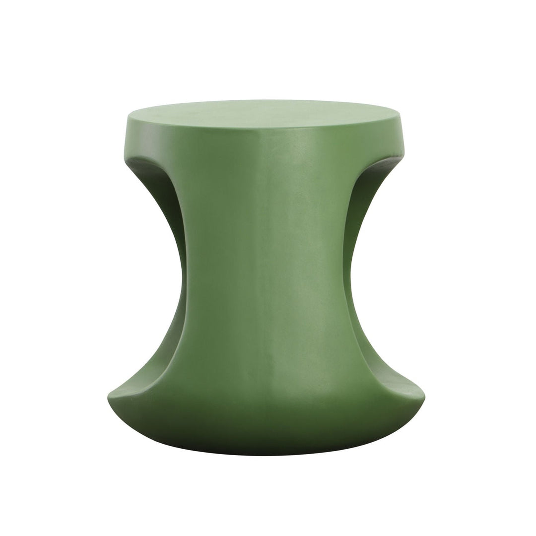 Olwen Olive Outdoor Side Table, profile view