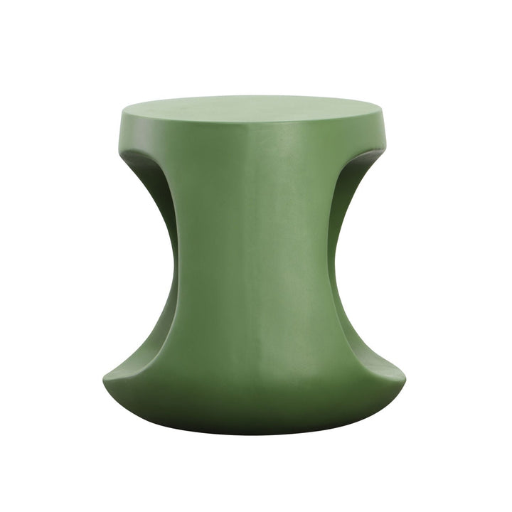 Olwen Olive Outdoor Side Table, profile view