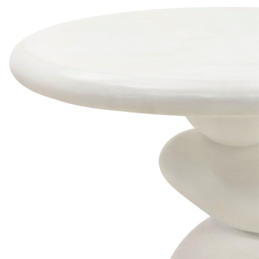 Serena White Concrete Outdoor Dining Table, detail 1 view
