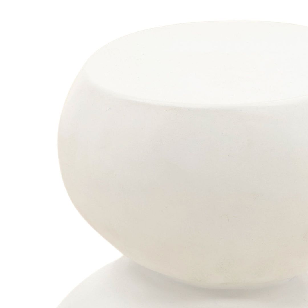 Selene White Outdoor Side Table, detail 1 view
