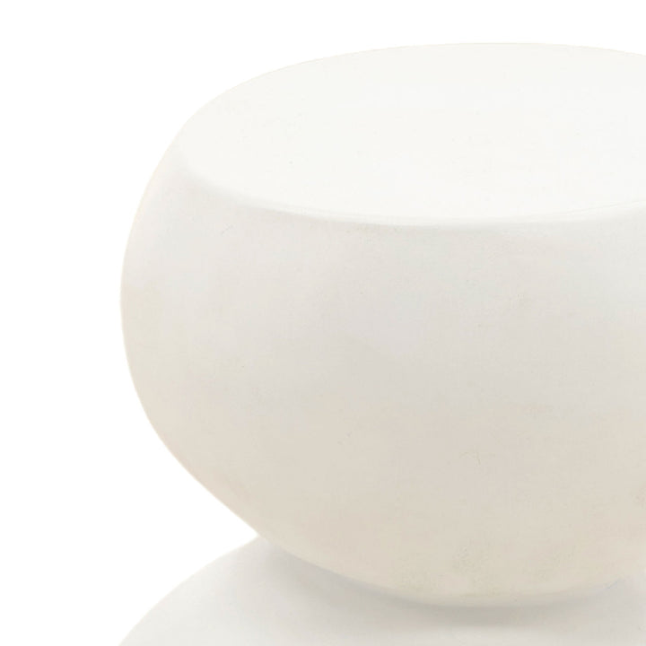 Selene White Outdoor Side Table, detail 1 view