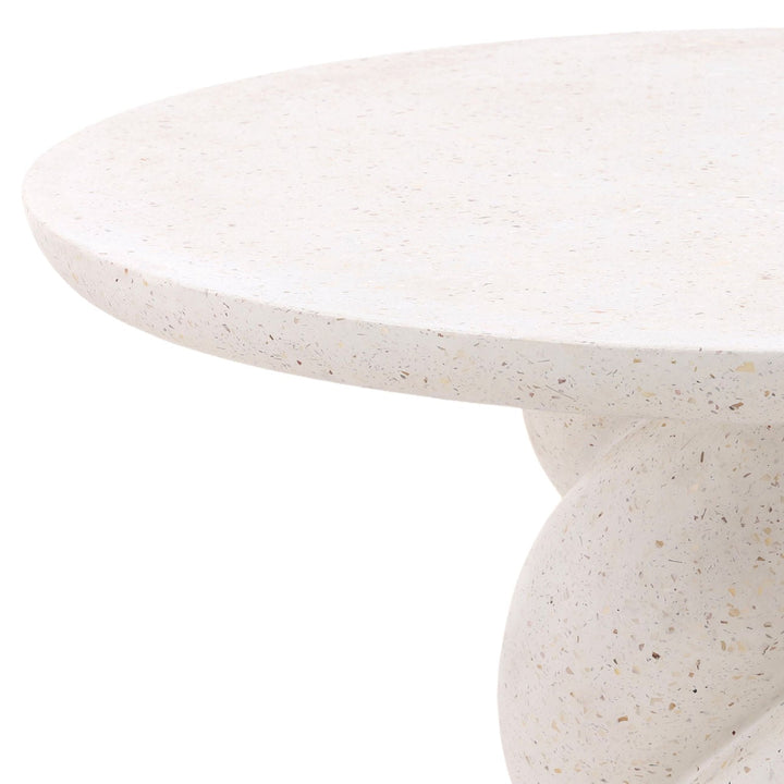 Nidelle Ivory Terrazzo Outdoor Bistro Table, detail 2 view