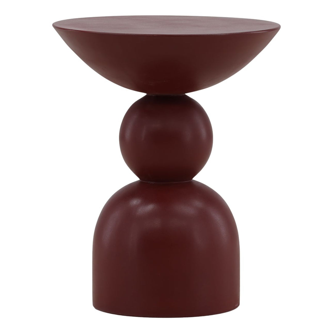Zara Red Outdoor Side Table, three-quarter studio view