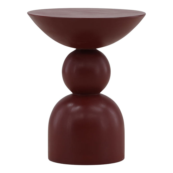 Zara Red Outdoor Side Table, three-quarter studio view