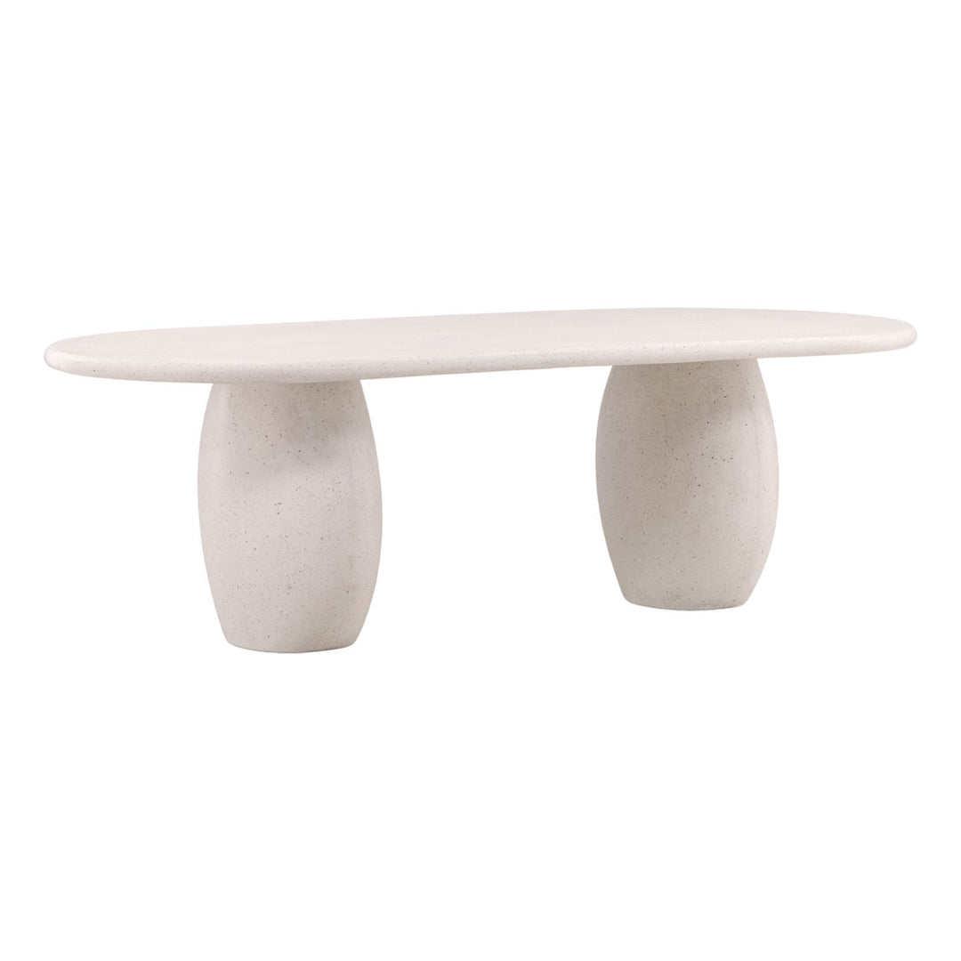 Imara Ivory Terrazzo Outdoor Dining Table, three-quarter studio view