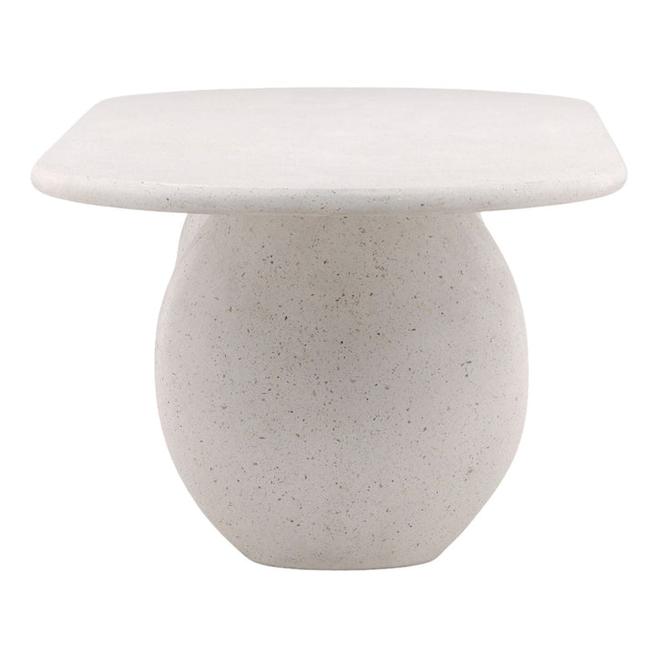 Imara Ivory Terrazzo Outdoor Dining Table, profile view