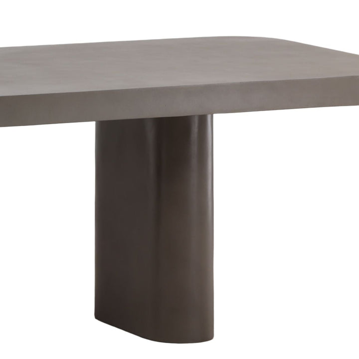 Amara Concrete Outdoor Dining Table, Dark Grey, detail 2 view