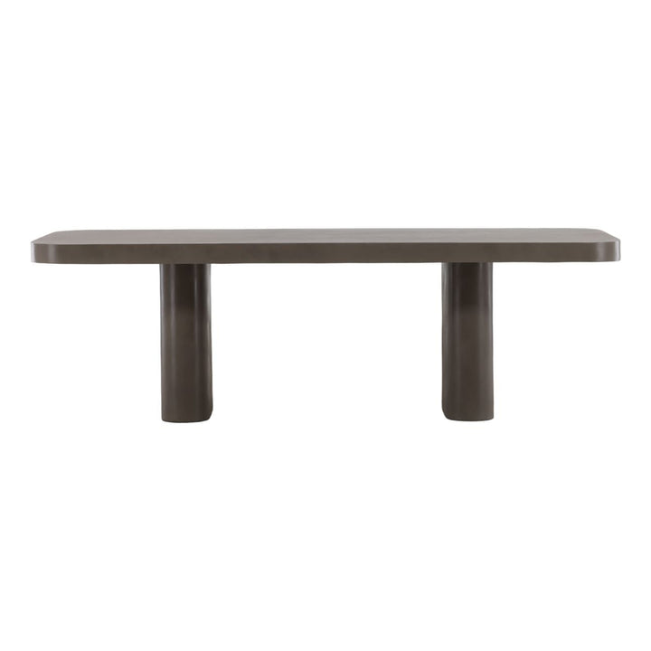 Amara Concrete Outdoor Dining Table, Dark Grey, front view