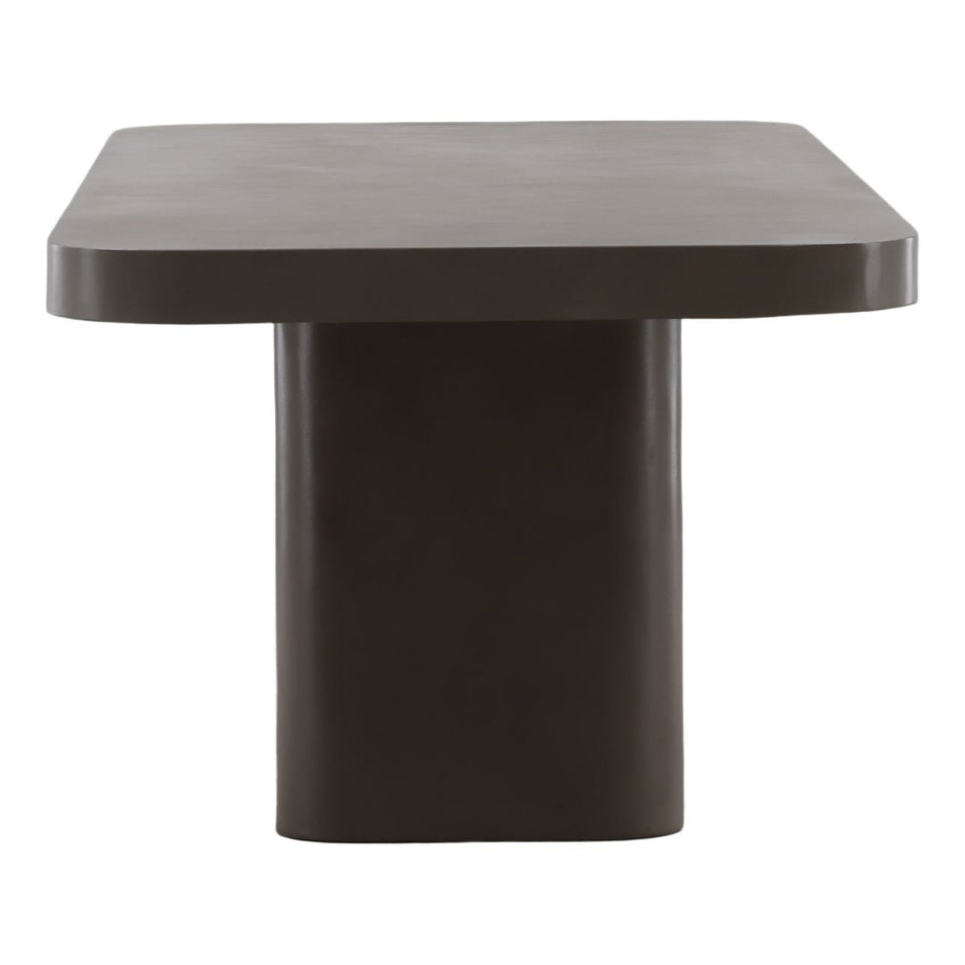Amara Concrete Outdoor Dining Table, Dark Grey, profile view