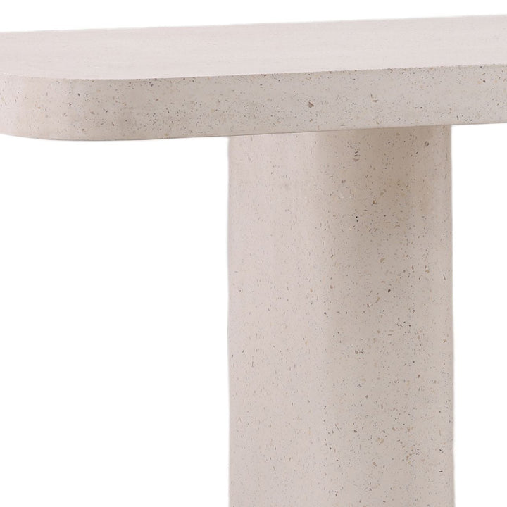 Amara Concrete Outdoor Dining Table, Ivory, detail 2 view