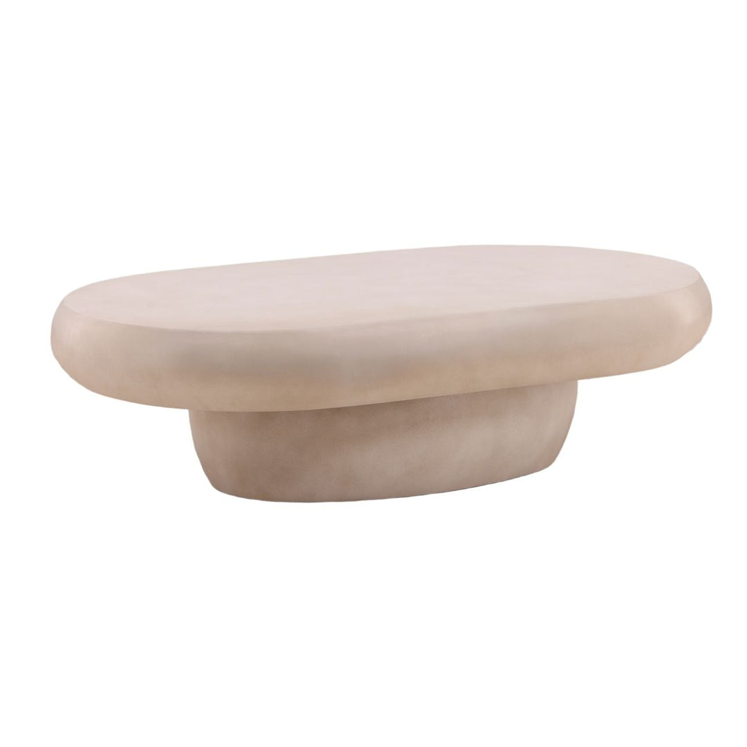 Delia Concrete Outdoor Coffee Table, three-quarter studio view