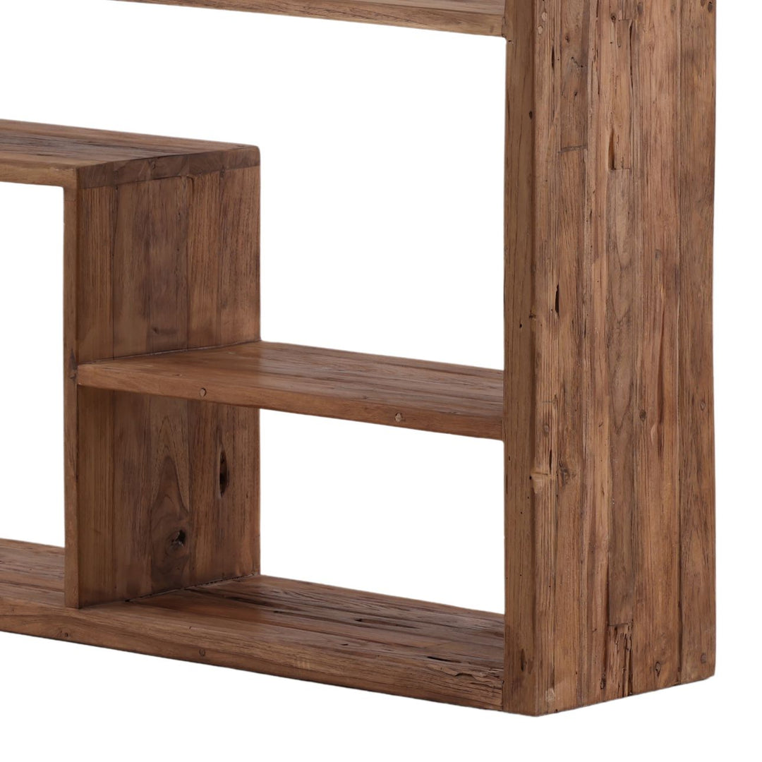 Marin Reclaimed Teak Bookcase, 87-inch · Natural, detail 2 view