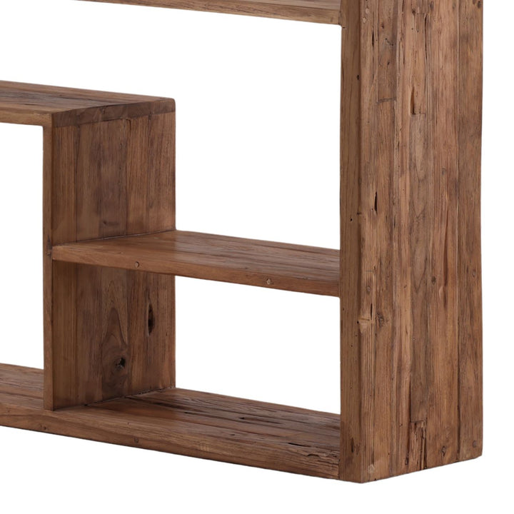 Marin Reclaimed Teak Bookcase, 87-inch · Natural, detail 2 view