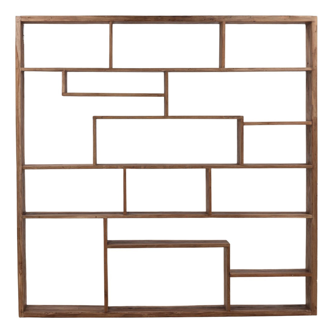 Marin Reclaimed Teak Bookcase, 87-inch · Natural, front view