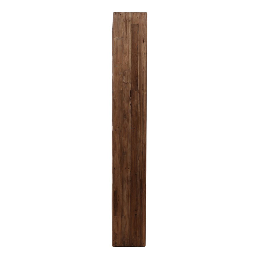 Marin Reclaimed Teak Bookcase, 87-inch · Natural, profile view
