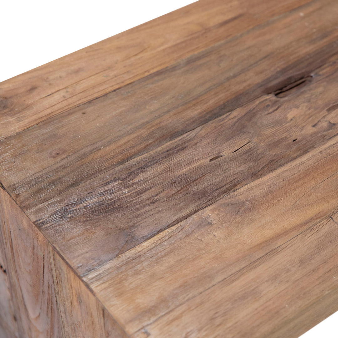 Chester Reclaimed Teak Console Table, detail 1 view