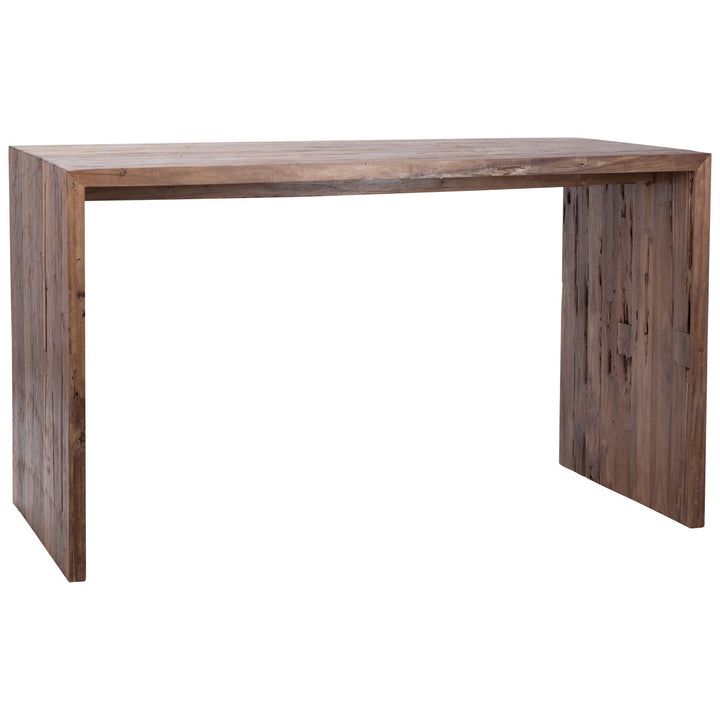 Chilren Reclaimed Teak Counter Table, three-quarter studio view