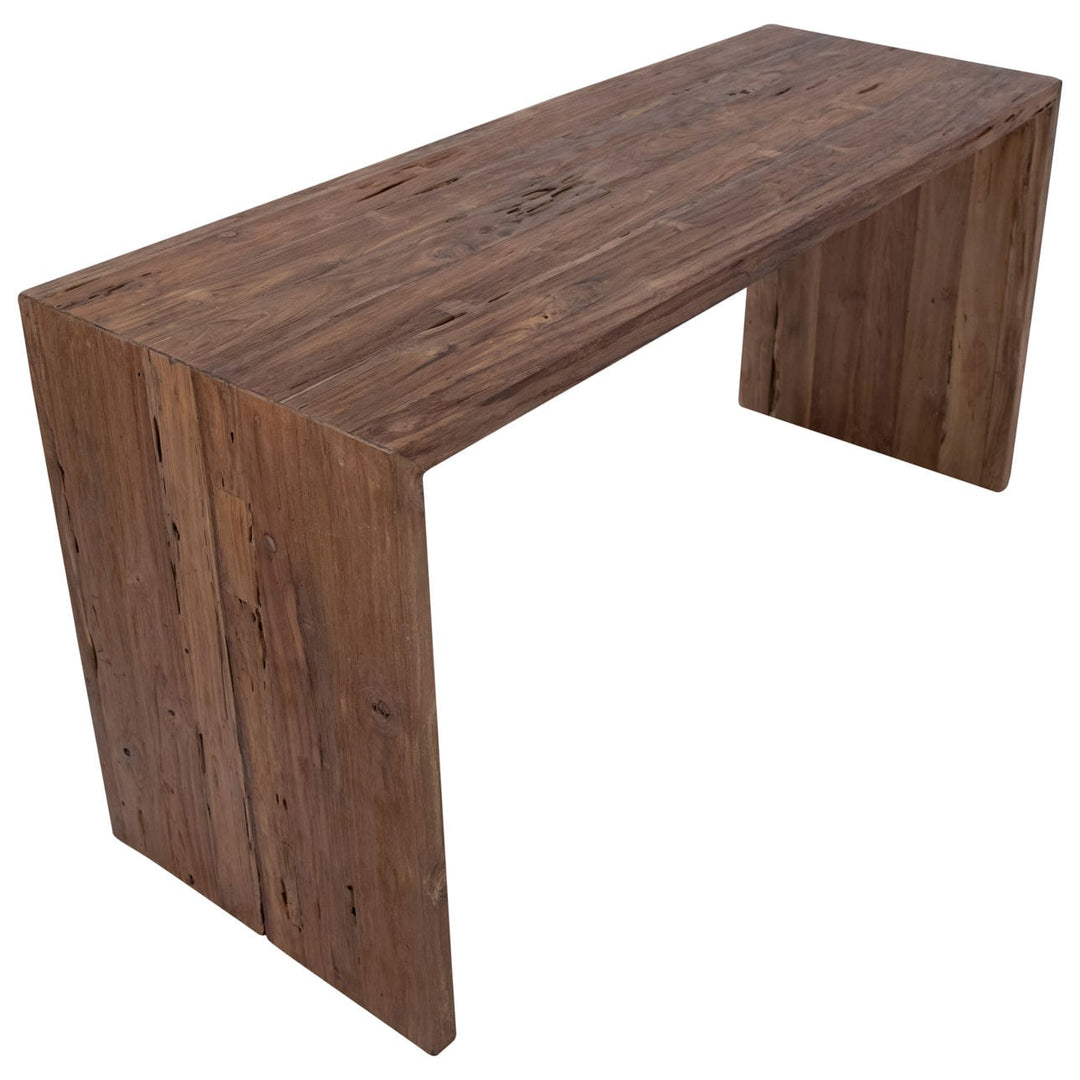 Chase Reclaimed Teak Desk, overhead view