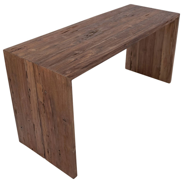 Chase Reclaimed Teak Desk, overhead view