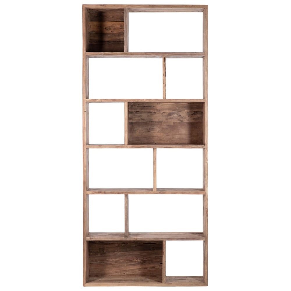 Marin Tall Reclaimed Teak Bookcase, front view